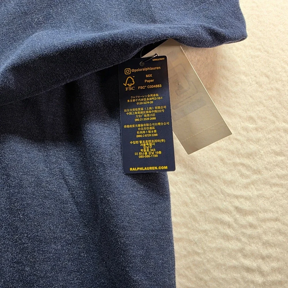 Polo Ralph Lauren Mens XXL Quarter Zip Pullover Spring Navy Heather Blue‎ NWT